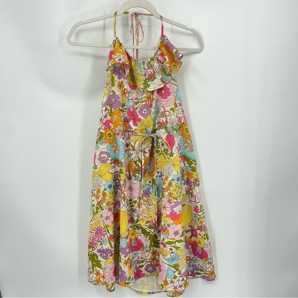 Liberty Of London X Target Floral Halter Sundress Spring Girlie Poppy Flowers M - Picture 1 of 11